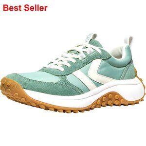 Retro Suede Sneakers with Recycled Mesh Upper, Durable Comfort